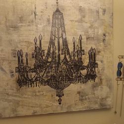 Canvas Chandelier Art Pickup Only