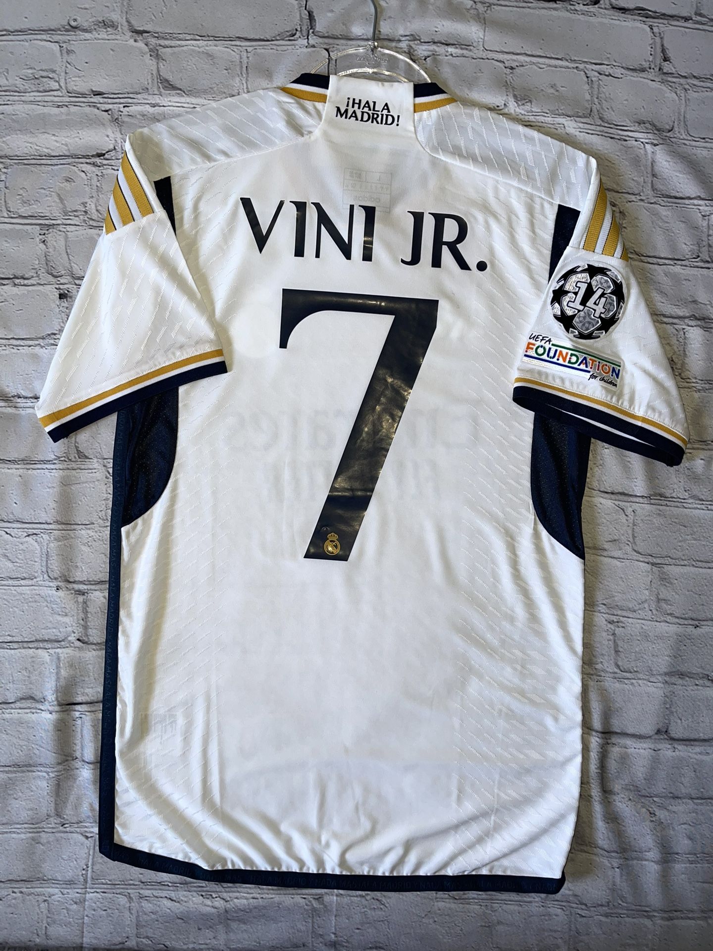 Vini Jr #7 Real Madrid 23/24 CL Home Kit Size Large