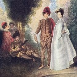 THE FOUNTAIN French Jean-Antoine Watteau Fine Art Print 1900’s Vintage Original Antique London England Printed Collectible France ARTIST
