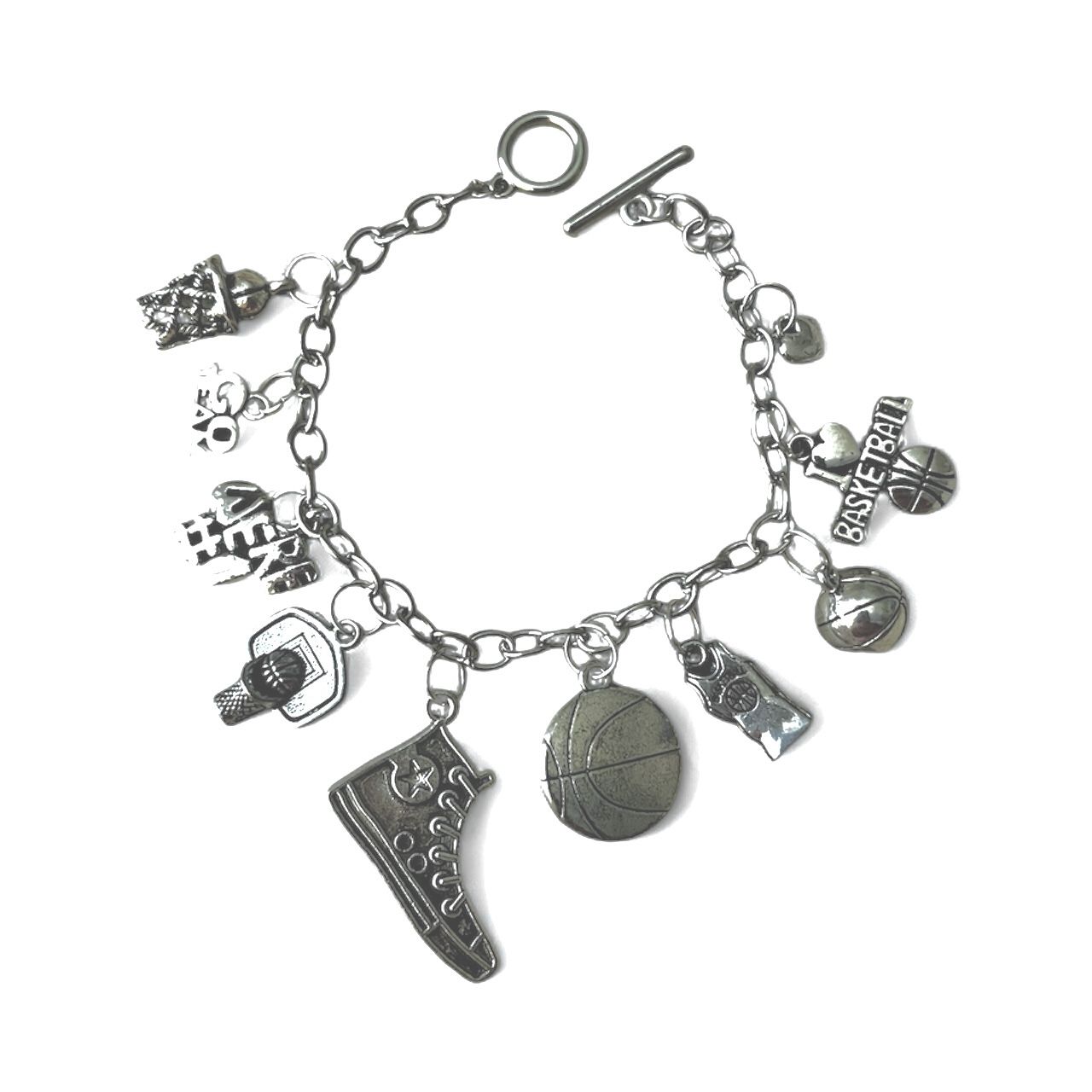 Handmade Basketball Themed Charm Bracelet! Can Customize!