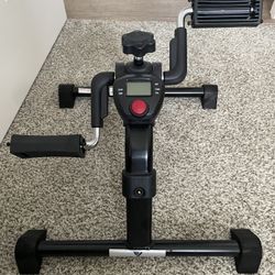 Vaunn Under Desk Bike Pedal Exerciser Ergometer with LCD Display – Mini Pedal Exerciser for Arm & Leg Workout, Folding Desk Cycle for Home Office, Phy