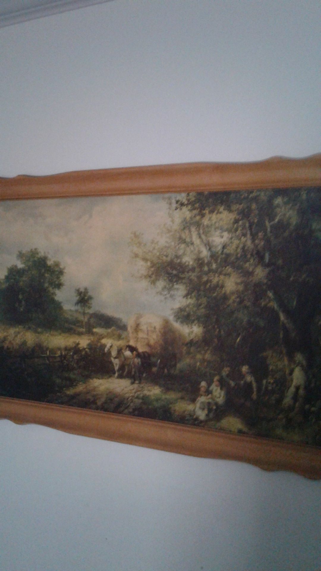 Very old artwork Pioneers Covered wagon