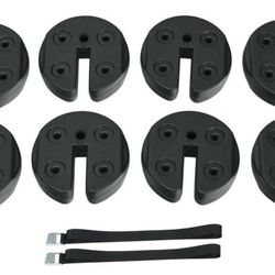 WELLFOR 9.5 in. x 9.5 in. x 2.75 in. PE Foot Pads Water Filled Weight Plates for Canopy Tent (Set of 8)