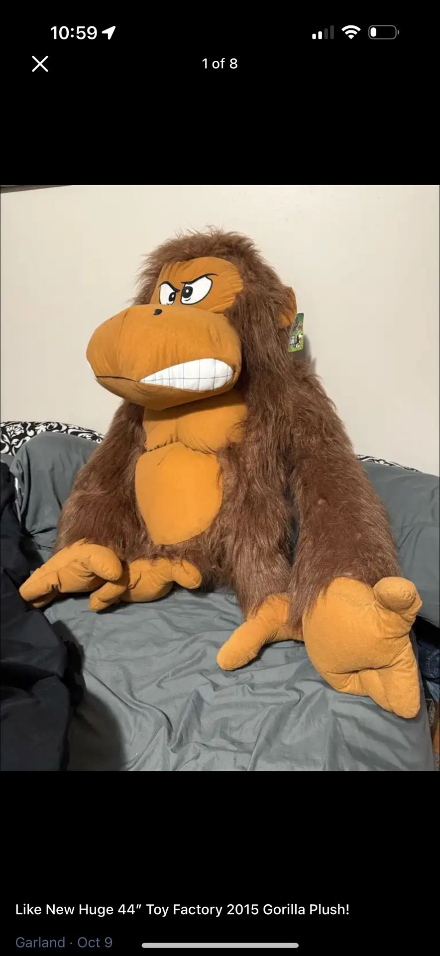 Like New Huge 44” Toy Factory 2015 Gorilla Plush!