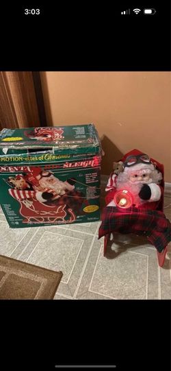 Santa In Sleigh Lighted Motion Activated Santa
