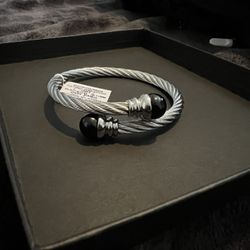 Stainless Steel Onyx Bangle Bracelet 