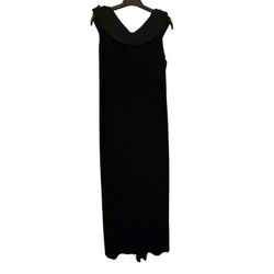 Coldwater Creek Elegant Black Velvet/Velour Long Dress Size 12