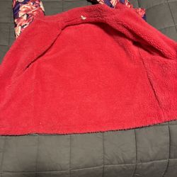 Girls Pink Flower With Purple Jacket Sweater