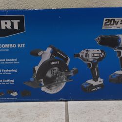 Hart 20V 3-Pieces Combo Tool Kit Includes 2 Battery And Bag- New