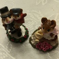 2 Darling Mice Figurines