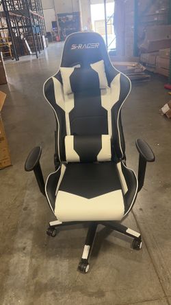 #0(contact info removed) Gaming Chair Racing style Chair Office Chair High Back PU Leather Computer Chair with Headrest (White)