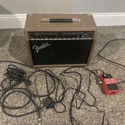 Fender Acoustisonic 40 amp + Boss RC1 Looper pedal + Cables