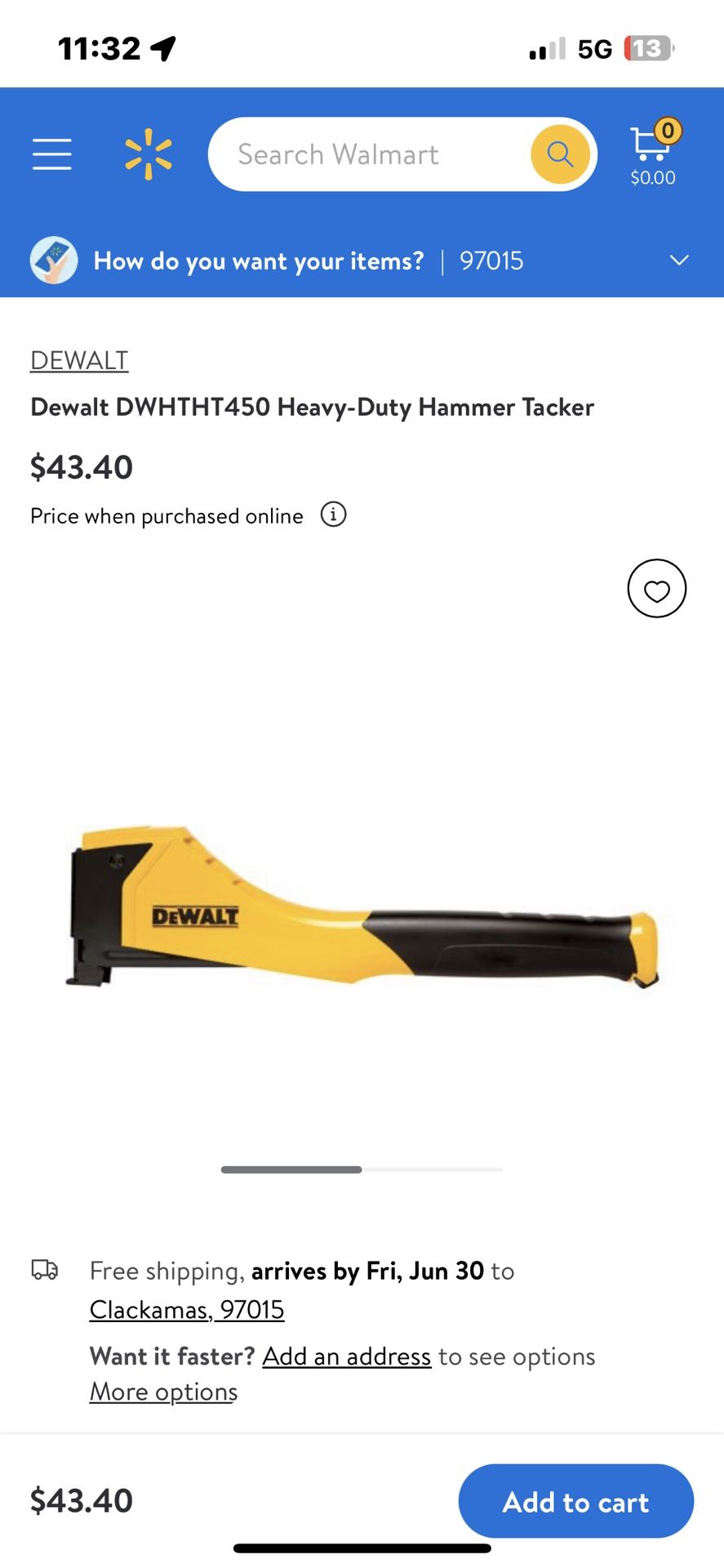 Hammer stapler DEWALT