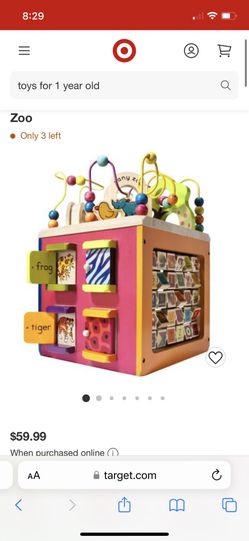B. toys Wooden Activity Cube - Zany Zoo