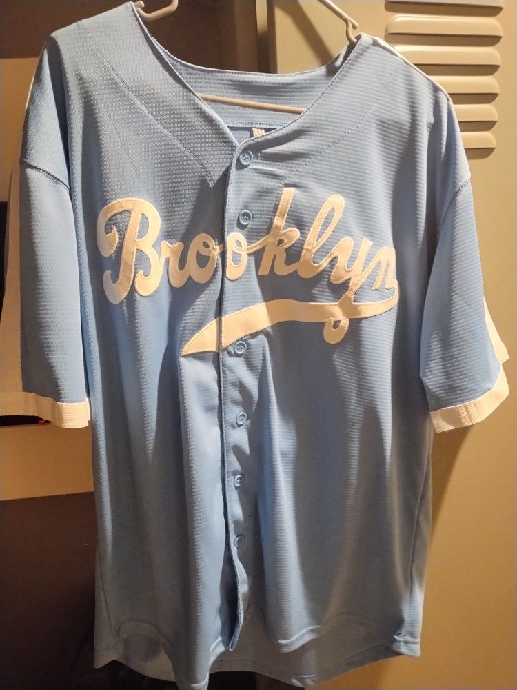 Brooklyn Dodgers Light Blue MLB Vintage Throwback Retro Jackie Robinson #42 Jersey NEW