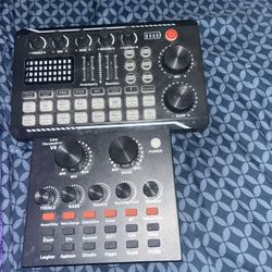 F998 Tarjeta de sonido en vivo Mezclador de audio con efectos de mezclador DJ y un cambiador de voz, diseñado para transmisiones en vivo con 16 efecto