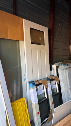 Brand new custom fiberglass exterior slab door.