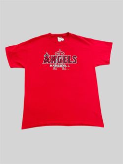 Anaheim Angels red vintage baseball fruit of the loom MLB T shirt Size XL