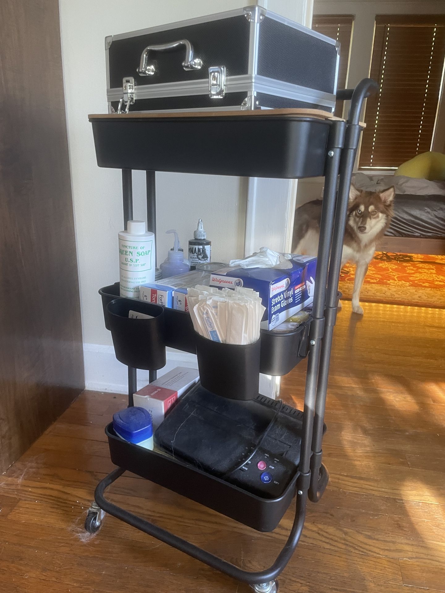 Tattoo Cart with Tattoo Supplies for Beginners