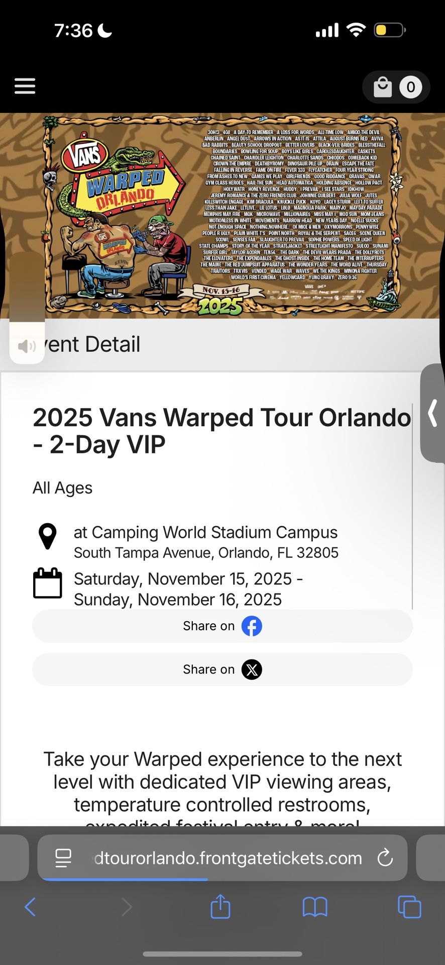 Warped Tour vIP Meet In Person