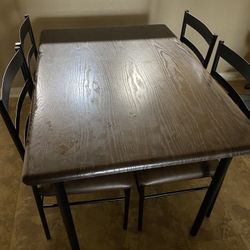 Kitchen Table All Wood 4 Chairs 