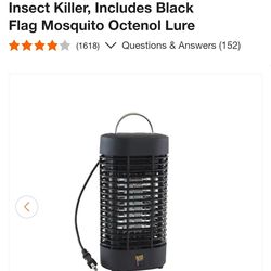 New 2000-Volt 1/2 acre Bug Zapper Insect Killer, Includes Black Flag Mosquito Octenol Lure
