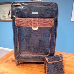 Samantha Brown Classic Blue Croc Luggage Set