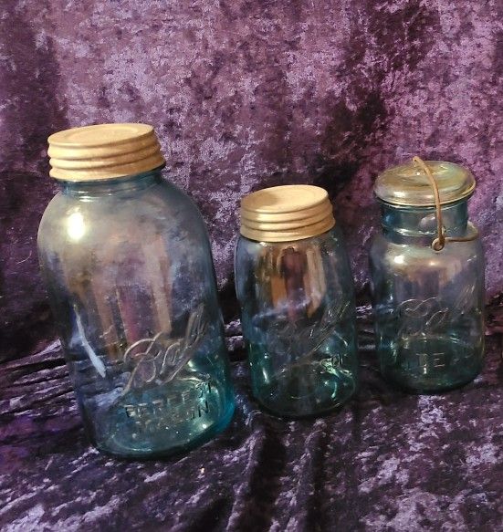3 Antique Ball Canning Jars