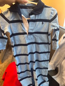 Ralph Lauren Baby Striped Polo Romper