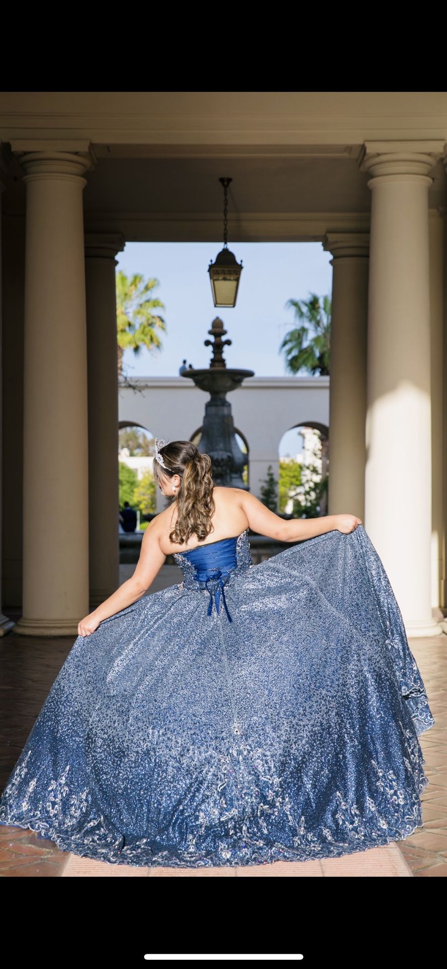 Stunning Quinceañera Dress Navy With Crystals, Gorgeous $350 OBO