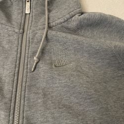 Grey Nike Zip Up Hoodie