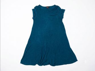 Teal Cap Sleeve Swing Dress
