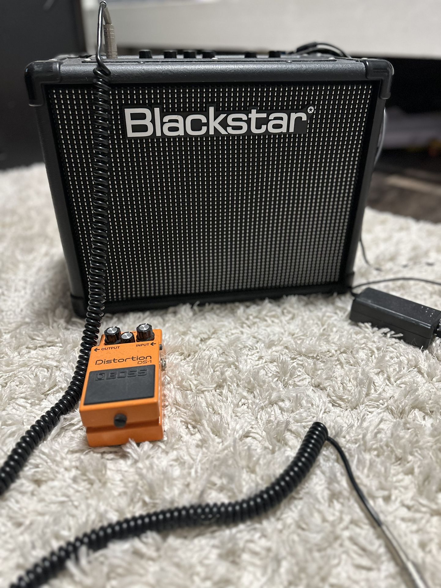 Black Star Amp With Distortion Pedal