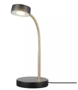 Hampton Bay 15 in. Matte Black LED Task Lamp with Adjustable Lamp Head