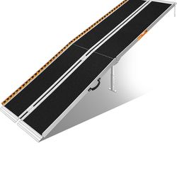 Like new✅️10 Feet Portable Wheelchair Ramp with Support Legs, Non-Skid Aluminum Handicap Ramps, Folding Threshold Wheel Chair Ramp for Home Steps, Sta