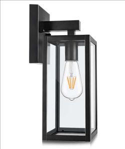 Black Outdoor Lantern with Toughened Glass all mount