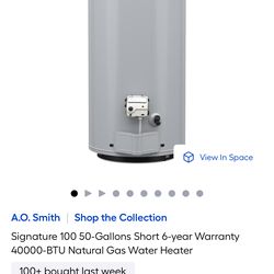 Signature 100 50-Gallons Short 6-year Warranty 40000-BTU Natural Gas Water Heater