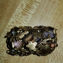 Vintage Brooch with Semi Precious Stones