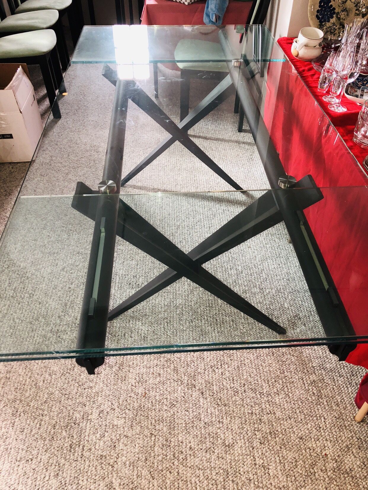 Tobin glass dining table