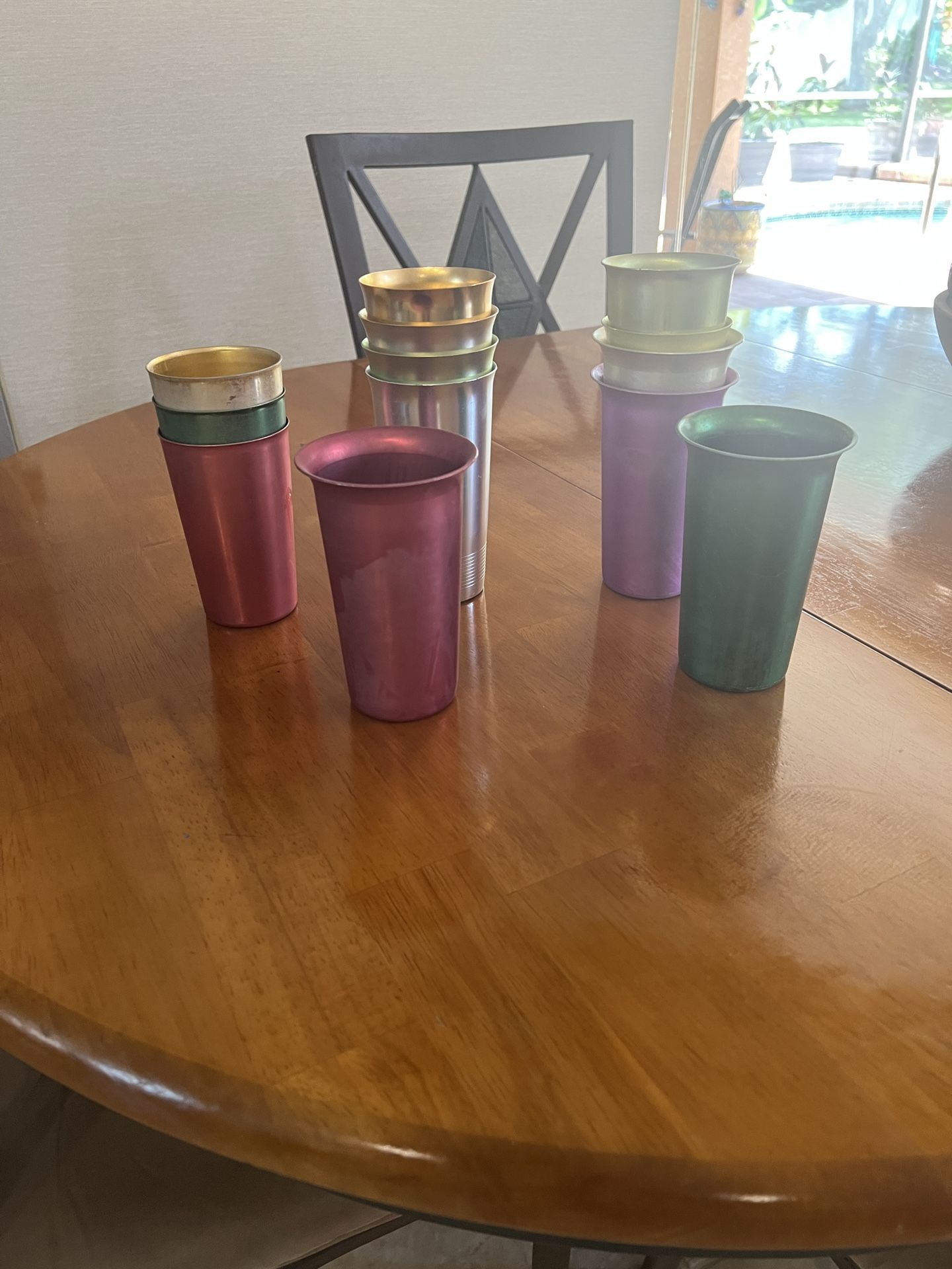 Mid Century Aluminum Tumblers