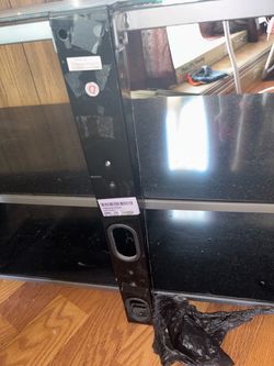 Black Glass TV Stand Entertainment Center