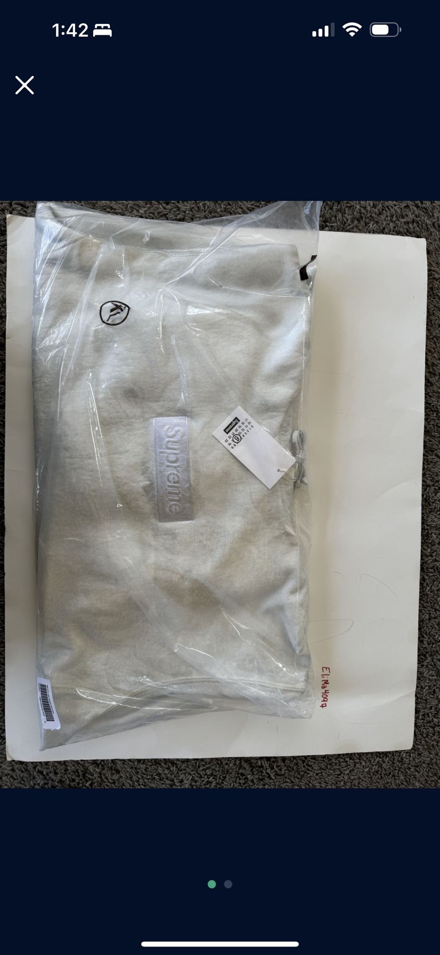 Supreme Mason Margiela White Box Logo Hoodie Size XL