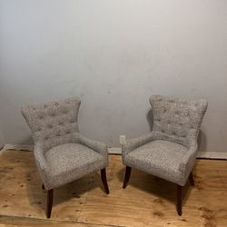 Finis Armchair by Charlton Home Qty:  2 Upholstery Color: Gray/White