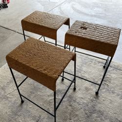 CB2 Como natural rattan counter stool bar stool