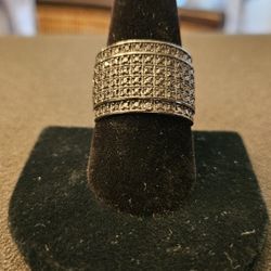 Wide Black Diamond Accent Ring