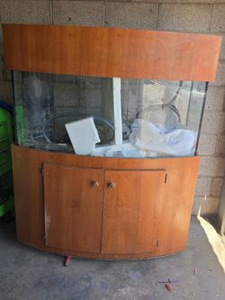 72 Gallon Bow Front With Built In Filtration + Stand + Top!! 
