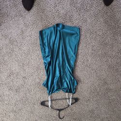 Crystal Doll, Green, Rhinestone Strap, Silk Mini Dress