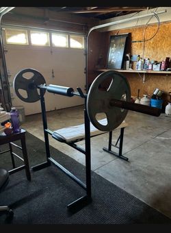 Weights with bench