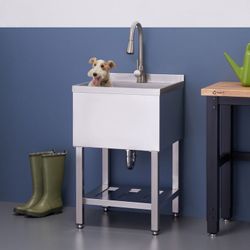 TRINITY 18" x 16" x 13" Stainless Steel Utility Sink with Pull-out Faucet $249.99