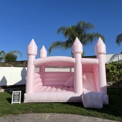 Pink Bounce House With Slide 